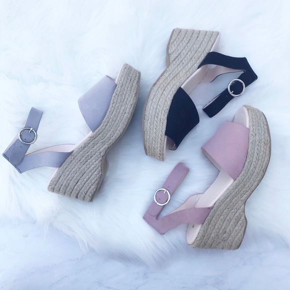 Black Platform Espadrille Sandal - Picture 4 of 4